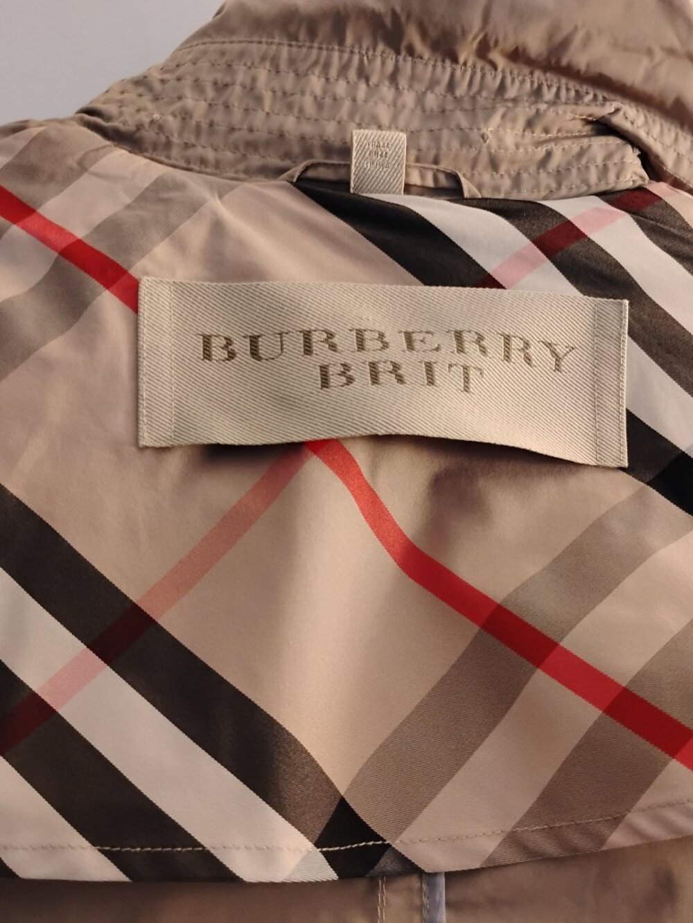 Burberry Brit Hooded Trench Coat 🧥 Nova Check Khaki - Picture 7 of 16
